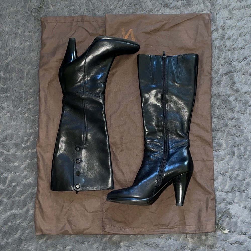 VICTOR ALFARO Black Leather Boots 6 1/2